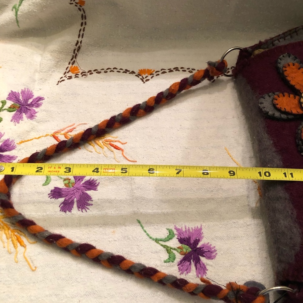 Rising Tide felt handbag (Boho; Hippie; Gypsy) - Picture 11 of 12